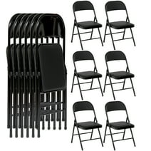 SUGIFT Vinyl Folding Chair (6 Pack), Black