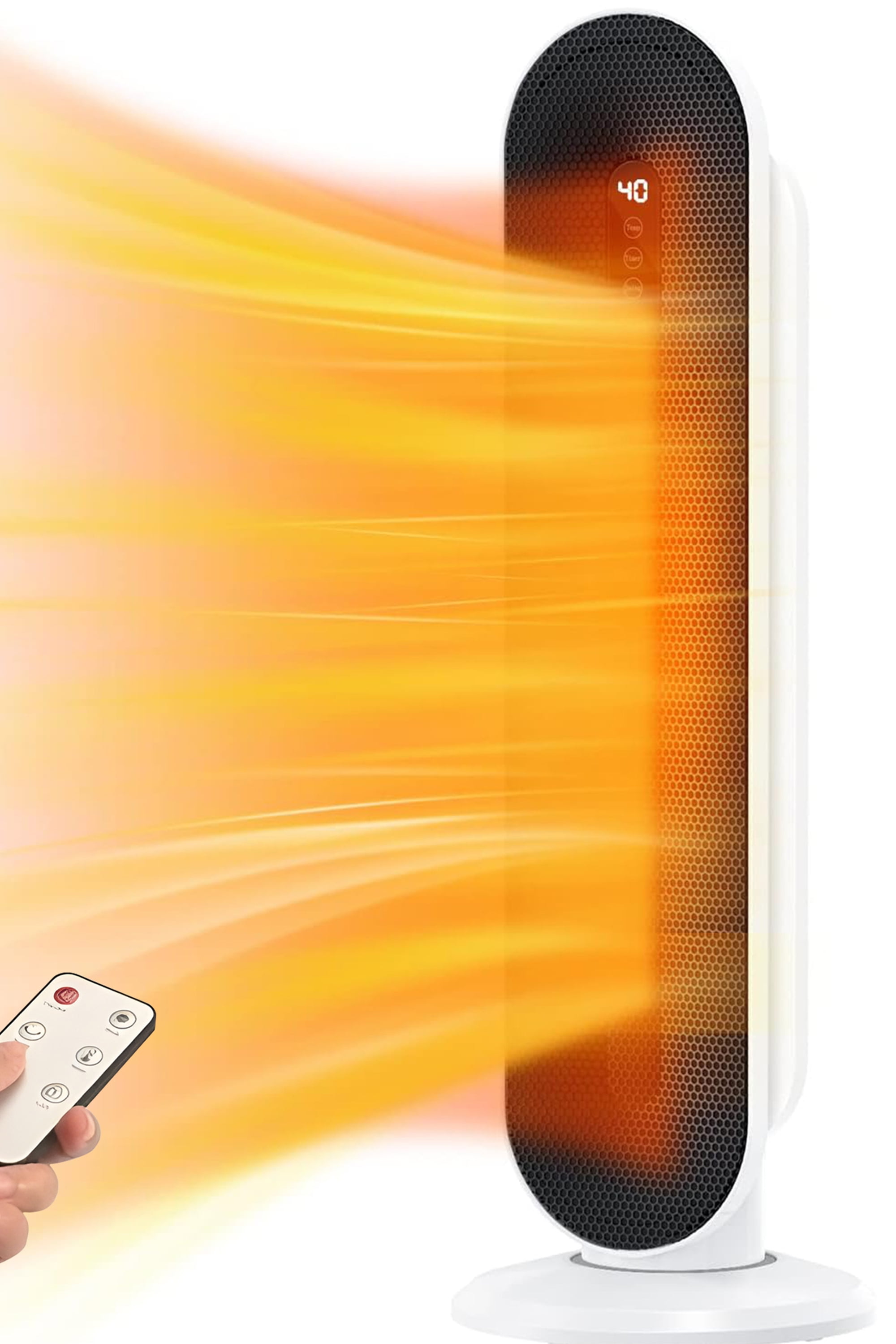 SUGIFT White 1500W Electric 2 Speed Ceramic Tower Space Heater for Large Rooms