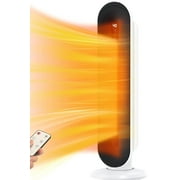 SUGIFT 1500W Ceramic Tower Space Heater, 2 Heat Settings, Electric Indoor Heater for Large Rooms, White