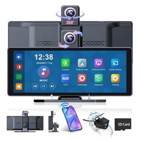 SUGUANGHUI 10.26'' Apple CarPlay Screen for Car Tablet Pro Max 2025 Wireless Car Play Android Auto Screen 4K Dash Cam with 350 Rotatable Lens Bluetooth/GPS Navigation/Voice Control