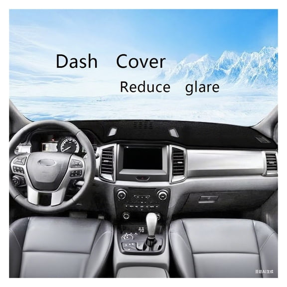 SUGUANGHUI Dash Cover Fits for Ford Ranger 2019 2020 2021 2022 (Without HUD), Dashboard Cover for Ranger Accessories, Dash Mat Anti-Slip Silicone Back, Car essentials