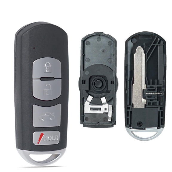 SUGUANGHUI Key Fob Shell Case Replacement Fits for Mazda 3 6 Miata MX-5 CX-5 CX-9 2014 2015 2016 2017 2018 2019 Keyless Entry Remote Control 4 Button Pad Key Fob Cover