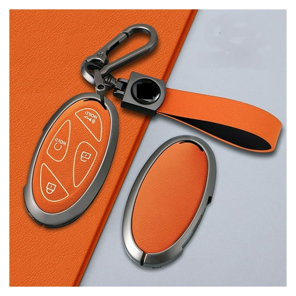 SUGUANGHUI Leather Key Cover Fit for 5/7 Buttons Key Fob Solid Car Key Case