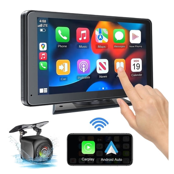 SUGUANGHUI Portable Wireless with Apple CarPlay and Android Auto Screen for Car, 7" HD Touch Screen Car Stereo with Mirror Link, Bluetooth 5.2, Backup Camera, AUX,FM Transmitter for All Vehicle