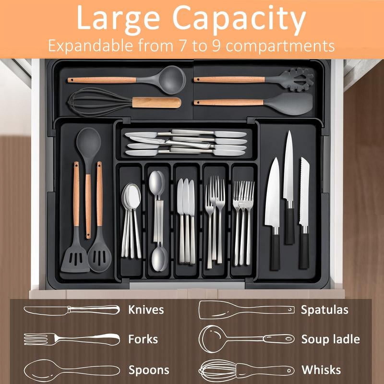 Gifts Silverware Organizer Expandable Kitchen Utensil Drawer Organizer ...