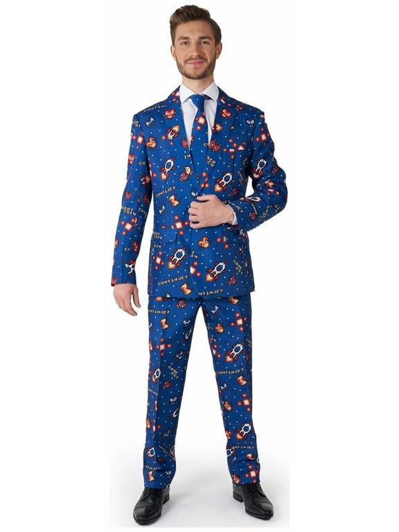 Men's Suits Retro Gamer Navy - XL Blue