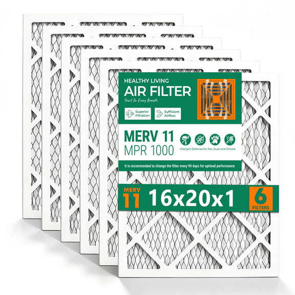 SUIXINEYI MERV 11 HVAC 16x20x1 Furnace Air Filter Pleated Air Filtersfor Home Air Conditioner,6 Packs
