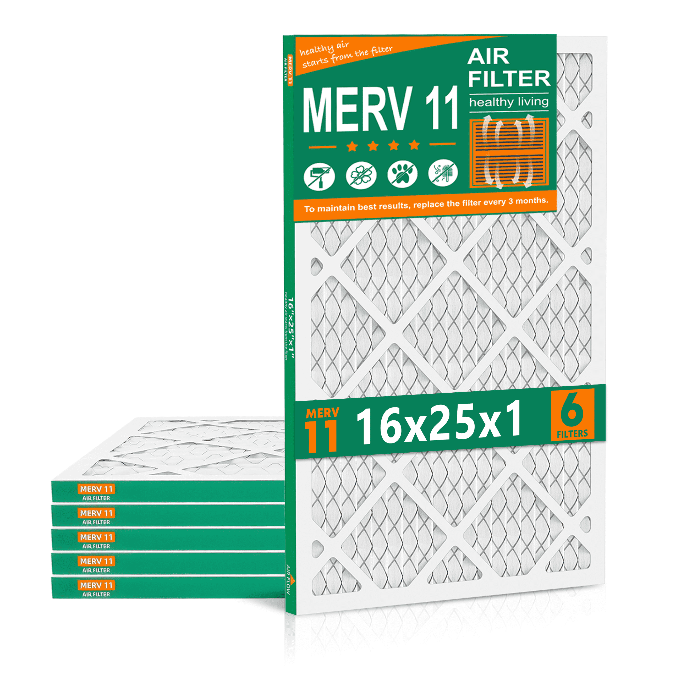 SUIXINEYI MERV11 16x25x1 AC Furnace HVAC Air Filter With Pleated Design in Non-Woven Fabric Air Conditioner for Home
