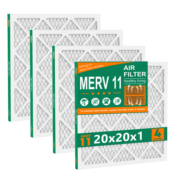SUIXINEYI AC Filters 20X20X1 Furnace Air Filter, Pleated HVAC Air Filter MERV 11 MPR 1000, Allergen Defense,4 Filters