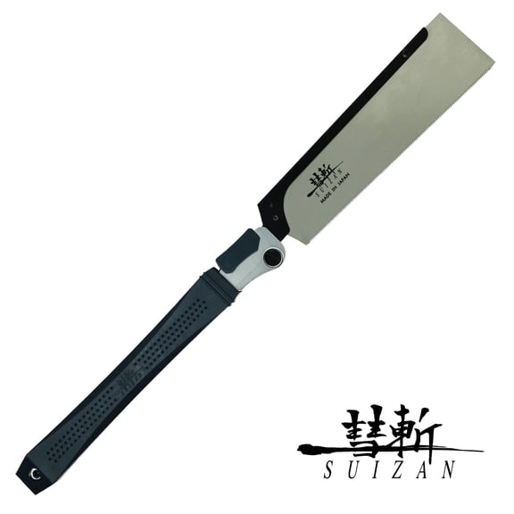 SUIZAN Folding Dozuki Dovetail Saw 9.5" Crosscut - Professional Japanese Pullsaw Handsaw Woodworking Tools