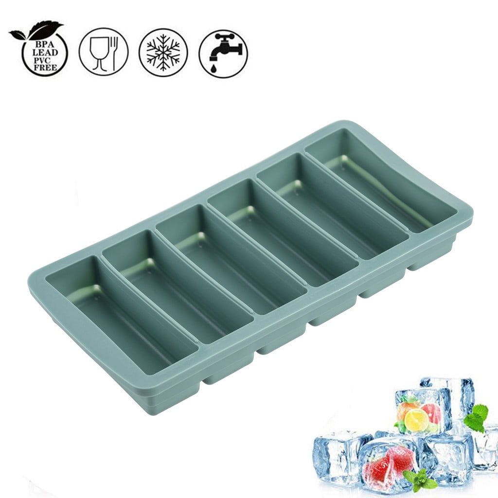 SUJITO Strip Shape Ice-Cube Maker Silicone Ice Tray Mold Storage ...