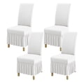 thumbnail image 1 of SUKAIKEQA Dining Room Chair Covers Set of 4, Stretch Parsons Slipcovers with Skirt Super Fit Spandex Chair Seat Protector Cover for Dining Room, Hotel, Ceremony,White, 1 of 6