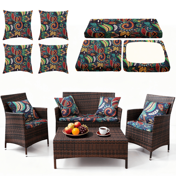 SUKAIKEQA Waterproof 3-Piece Patio Sofa Cushion Cover Set - Replacement Covers for Outdoor Wicker Furniture, Bench & Seat Cushions 40x22x4 inch, 22x22x4 inch