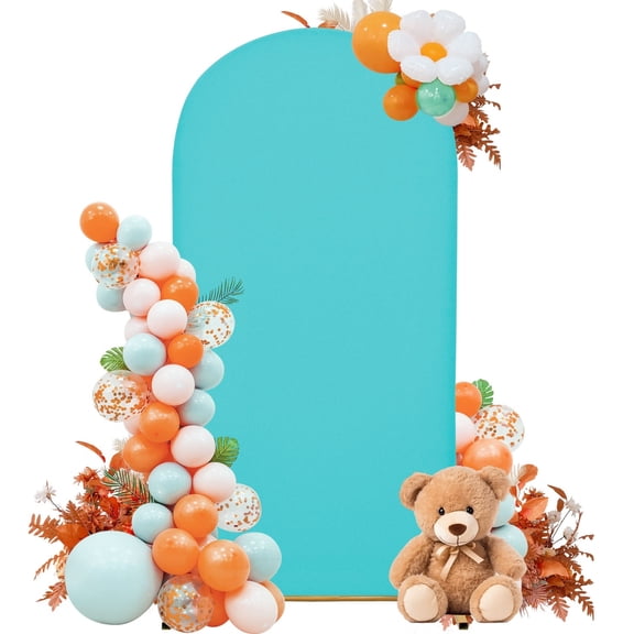 SUKAIKEQA Wedding Arch Cover 6FT Arch Backdrop Cover Spandex Fitted Arch Cover for Round Top Chiara Backdrop Stand Covers for Wedding Birthday Party Baby Shower Banquet Ceremony Decoration,Sky blue