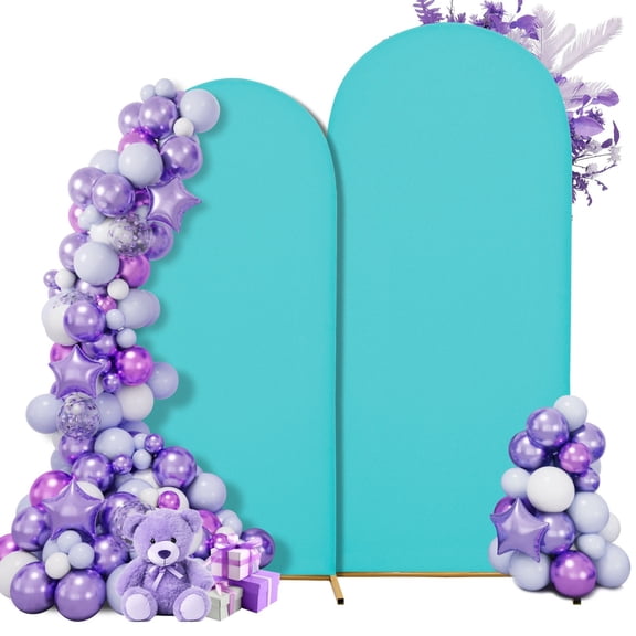 SUKAIKEQA Wedding Arch Cover Spandex Arch Backdrop Cover 7.2FT,6FT Set of 2 Arch Stand Cover Arch Covers Stretchy Backdrop for Wedding Birthday Party Decoration Baby Shower,Sky blue
