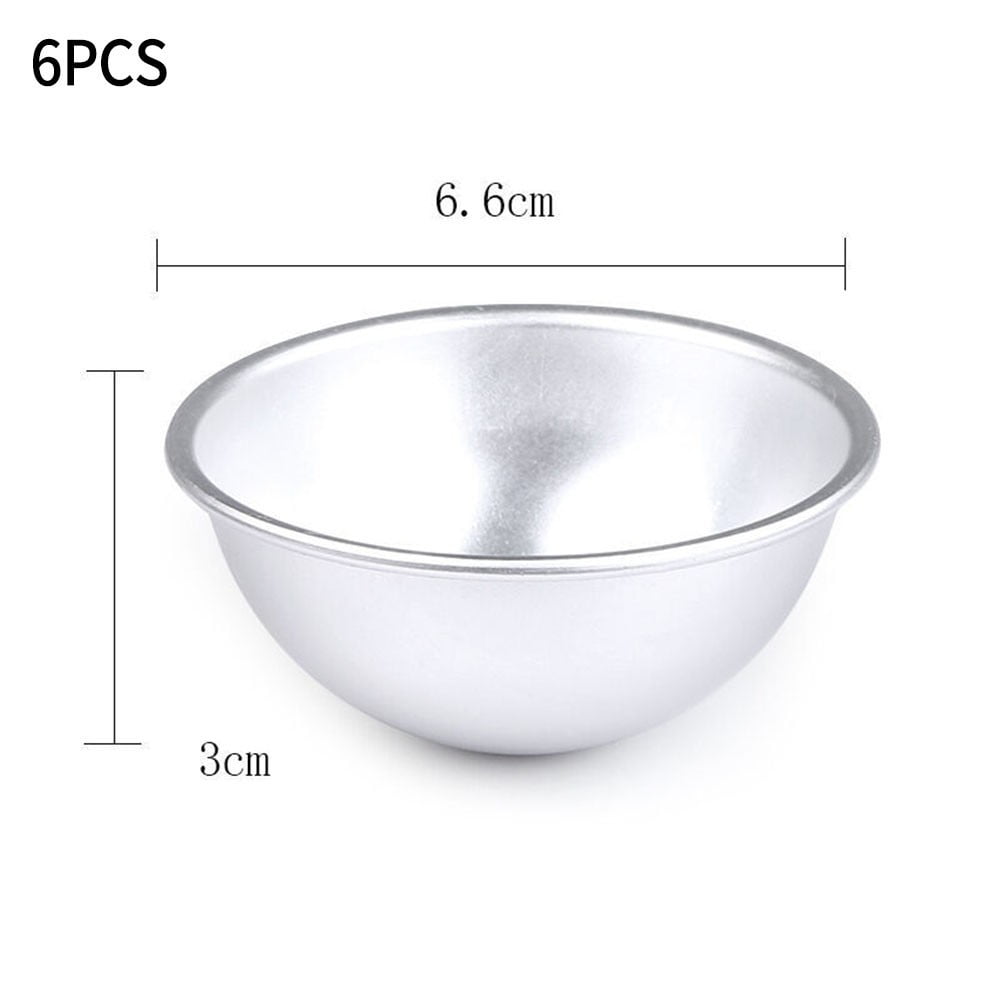 SUKIY 6x 3D Aluminum Bath Bomb Molds Half Ball Cake Moulds Chocolate