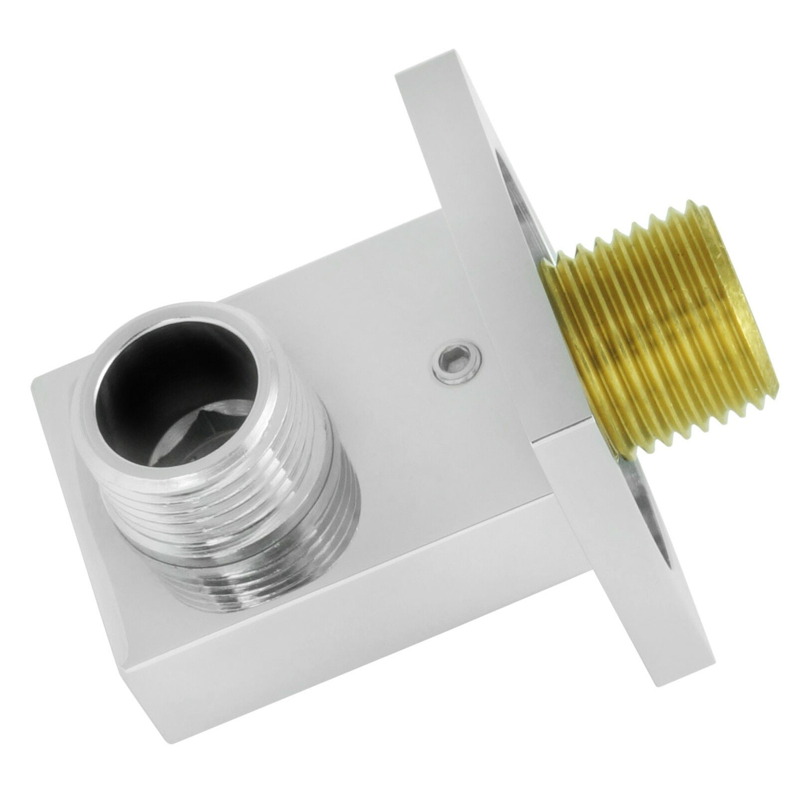 SUKIY Bathroom Brass Square Shower Hose Wall Outlet Elbow Modern Chrome