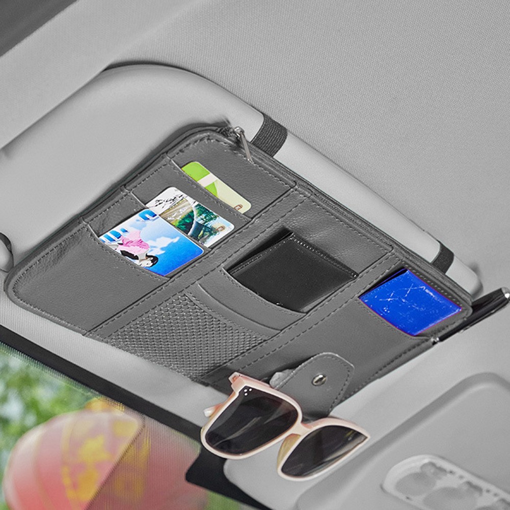 SUKIY Car Sun Visor Bag Organizer Glasses Cards Storage Auto Interior