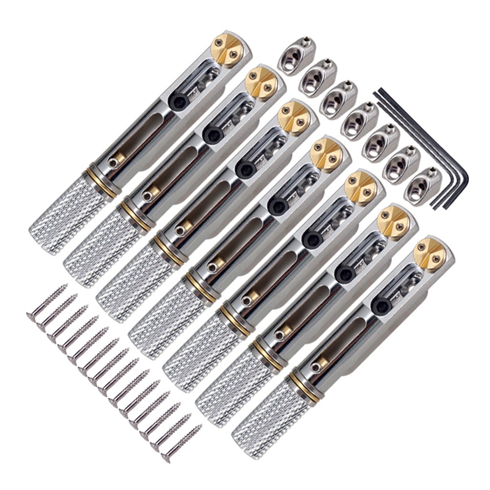 SUKIY Professional 1 Set 7 Strings Headless Guitar Bridge Replacement