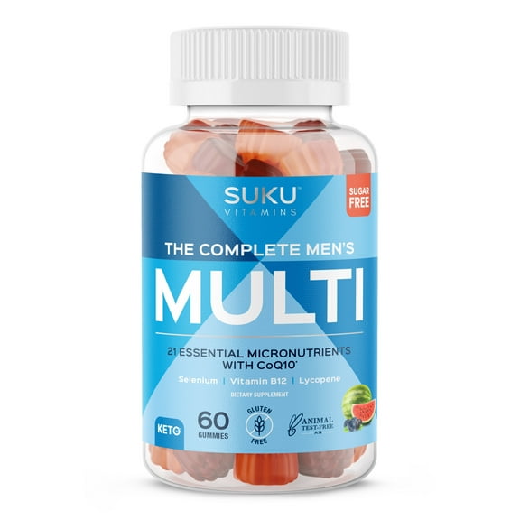 SUKU Vitamins, Complete Mens Multi Gummies, Mixed Fruit Flavour, 60 Count