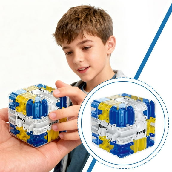 SUKVPSI Large 3D Labyrinth Puzzle Cube with Ball – High-Difficulty Maze Magic Cube, Challenging Brain Teaser for Focus, Logic Training & Stress Relief (1 Pc)