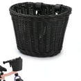 thumbnail image 1 of RINAPI Bike Basket for Front Handlebar Kid Adult Bicycle Handlebar Wicker Basket Bike Decoration Waterproof with Leather Straps Accessories Basket(Black), 1 of 5