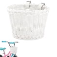 thumbnail image 1 of RINAPI Bike Basket for Front Handlebar Kid Adult Bicycle Handlebar Wicker Basket Bike Decoration Waterproof with Leather Straps Accessories Basket(White), 1 of 3