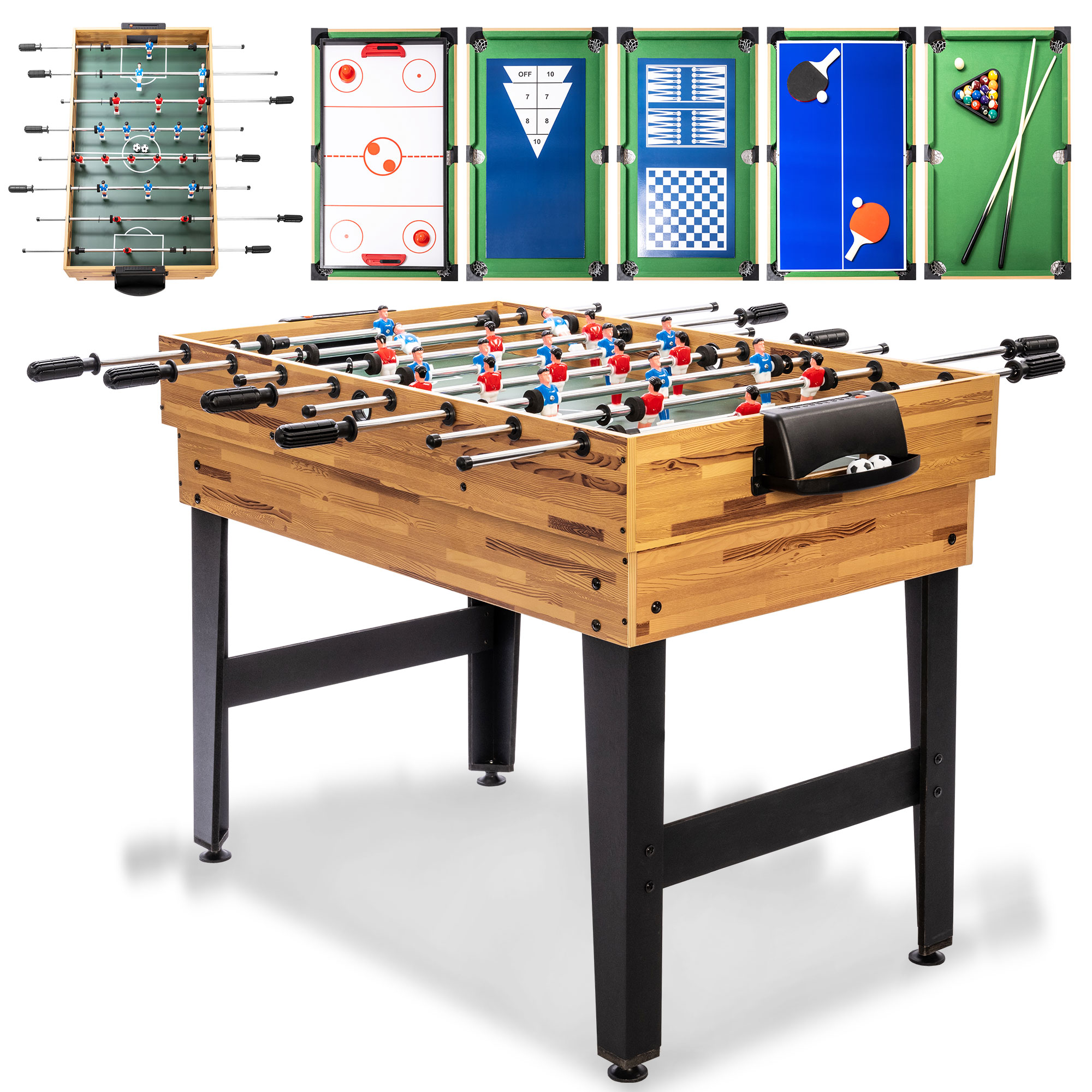 MD Sports 48" 3 In 1 Combo Game Table, Pool, Hockey, Foosball ...