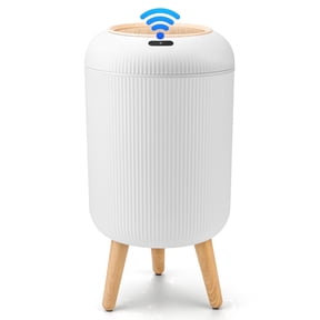 SUSLAS Trash Can with Motion Sensor, Touchless Automatic Lid and Waterproof Design, Smart Waste Bin for Bathroom Kitchen, 2.6 Gallon Plastic, White