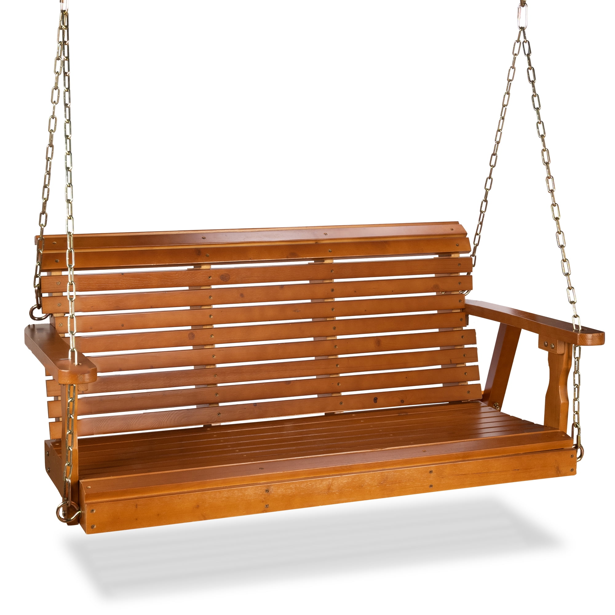 SULIVES Outdoor Wooden Porch Swing, Porch Swings outdoor with 23 inches  depth, Patio Porch Bench Swing with 51.2 inches wide，Heavy Duty 1000 LBS, Outdoor  Swings for Backyard \u0026 Garden - Walmart.com