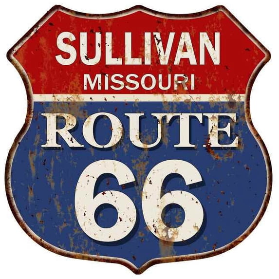 SULLIVAN, MISSOURI Route 66 Shield Metal Sign Man Cave Garage 211110013087
