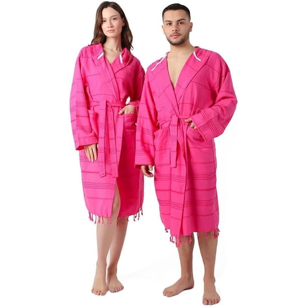 SULTAN'S GEM Lightweight Hooded Cotton Robe for Men and Women, Turkish Cotton  Bathrobe, Unisex Dressing Gown - Walmart Business Supplies