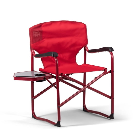 Timber Ridge SULU™ Director’s Camping Chair with Side Table, Folding Outdoor Chair with Cup Holder, Red Rock