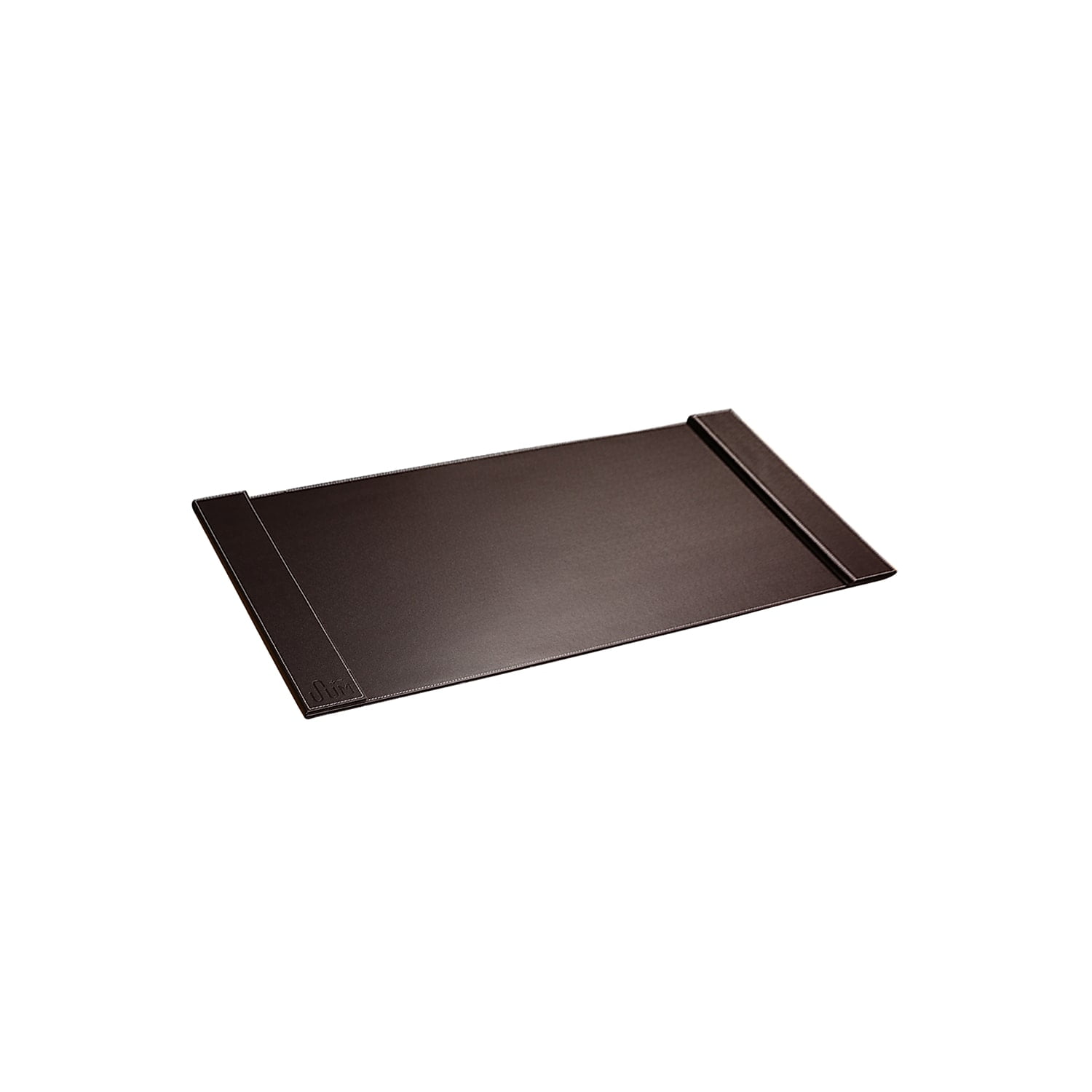 Brown Faux Leather Skid-Resistant Desk Pad with Side Rails