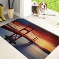 thumbnail image 1 of SUMAAFU Fall Decor Sunrise Bridge Square Floor Mats, Polyester Indoor Rug 40*60cm, 1 of 7