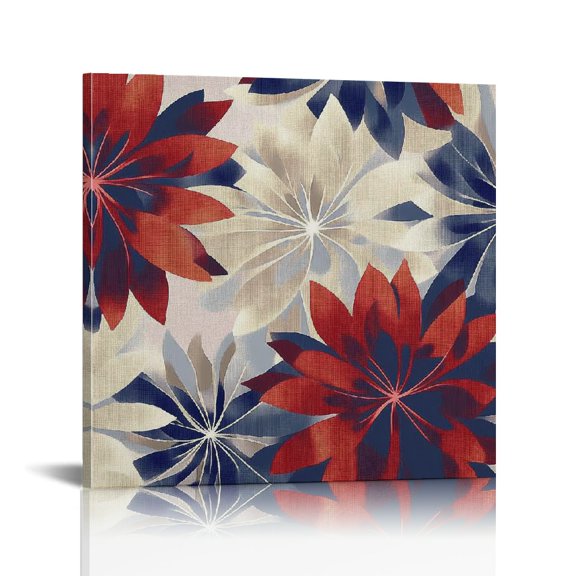SUMAAFU Flower Pattern Generative Art Canvas Print Wall Art Decor 12x12in