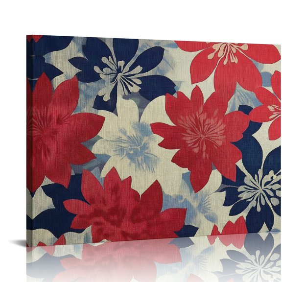 SUMAAFU Flower Pattern Generative Art Canvas Print Wall Decor 16x12in