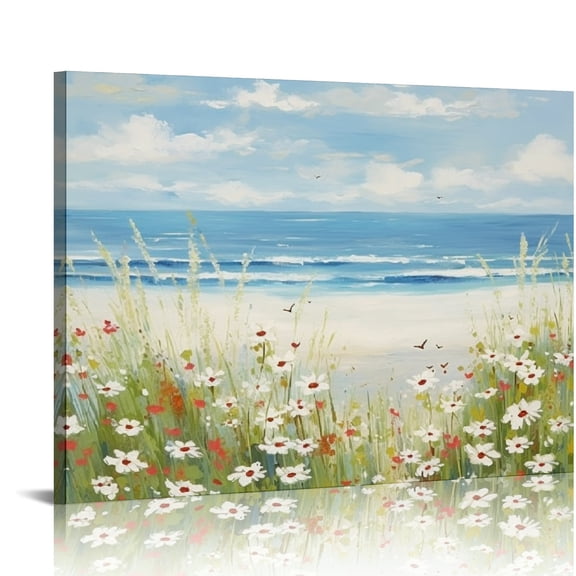SUMAAFU Flowers Sky Impressionism Canvas Prints Wall Art Decor 16x12in