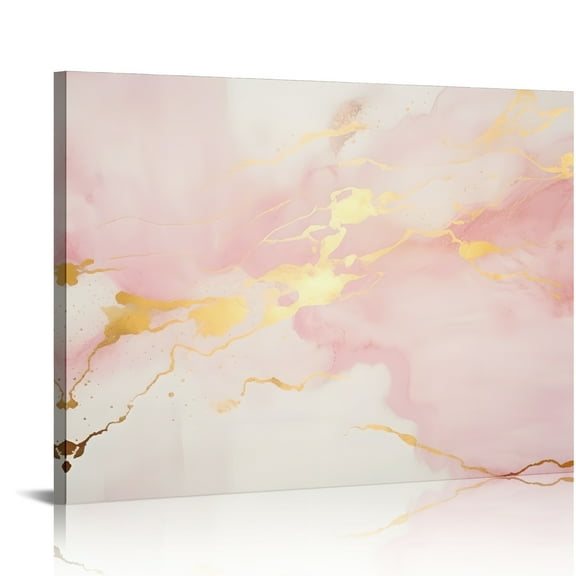 SUMAAFU Marble Gold Abstract Canvas Prints Wall Art Decor 16x12in