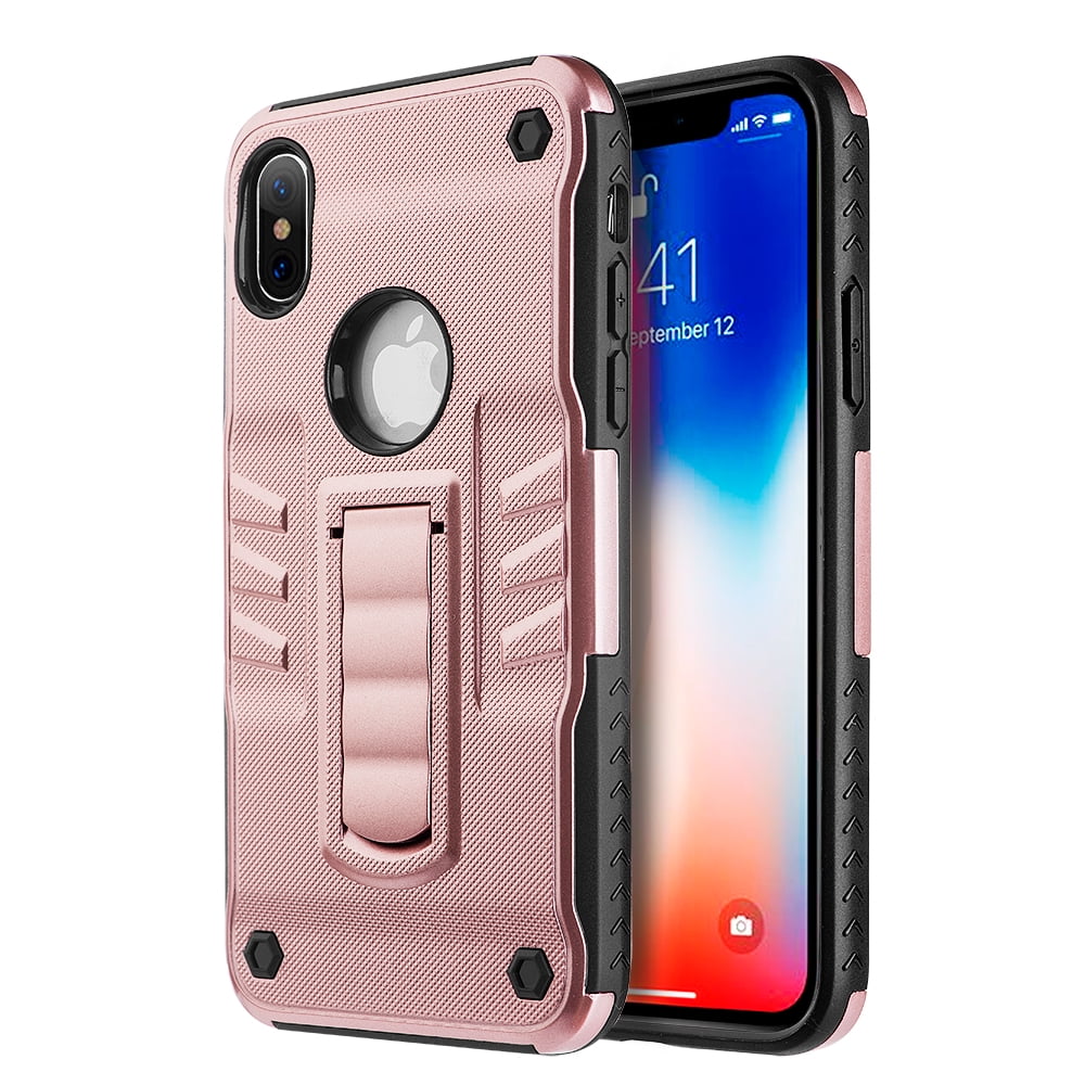 SUMACLIFE Dual Hybrid Metalic Armor case for Apple iPhone X (Exact Perfect Fit)