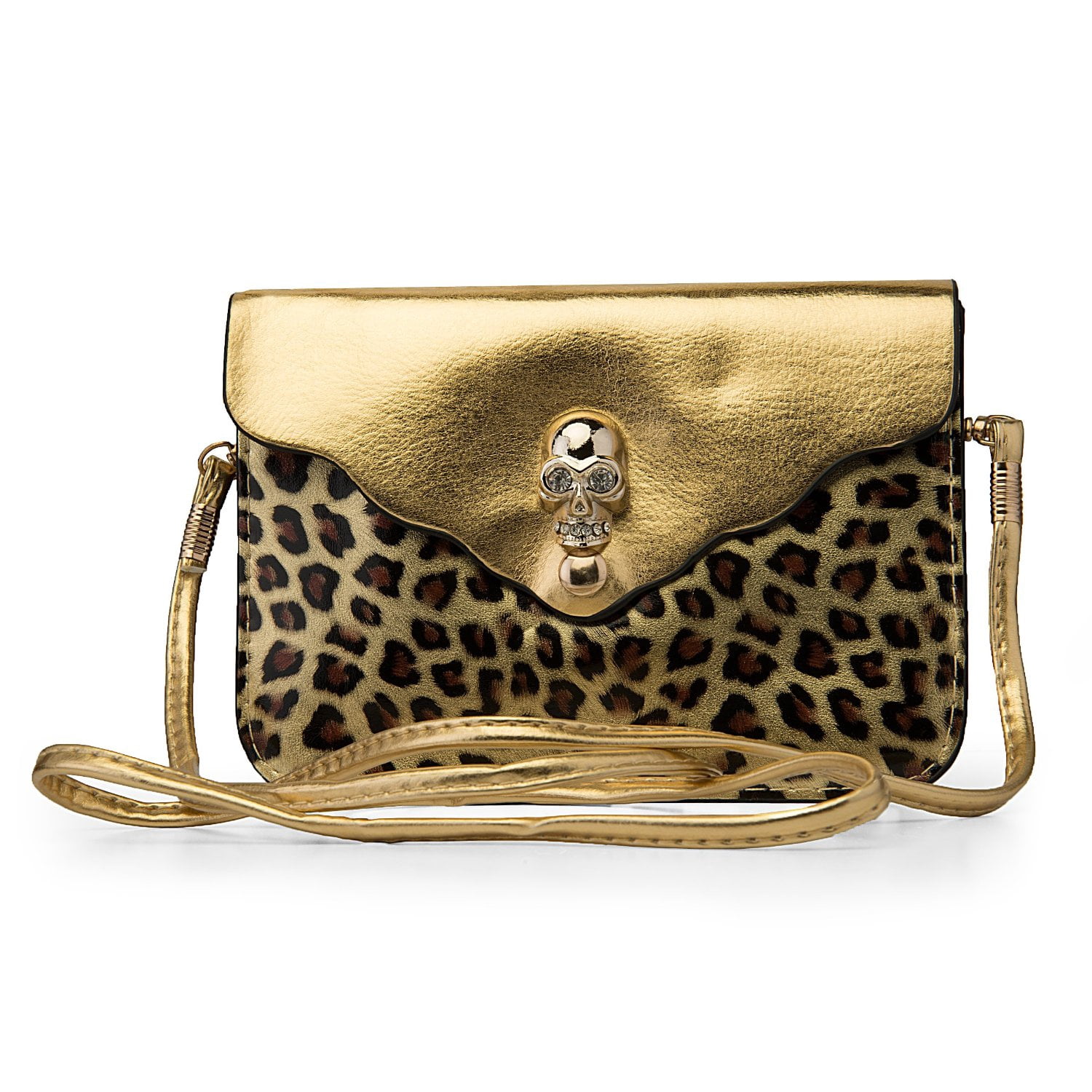 SUMACLIFE Fashion Skull Design Cross Purse Bag with Removable Shoulder Strap