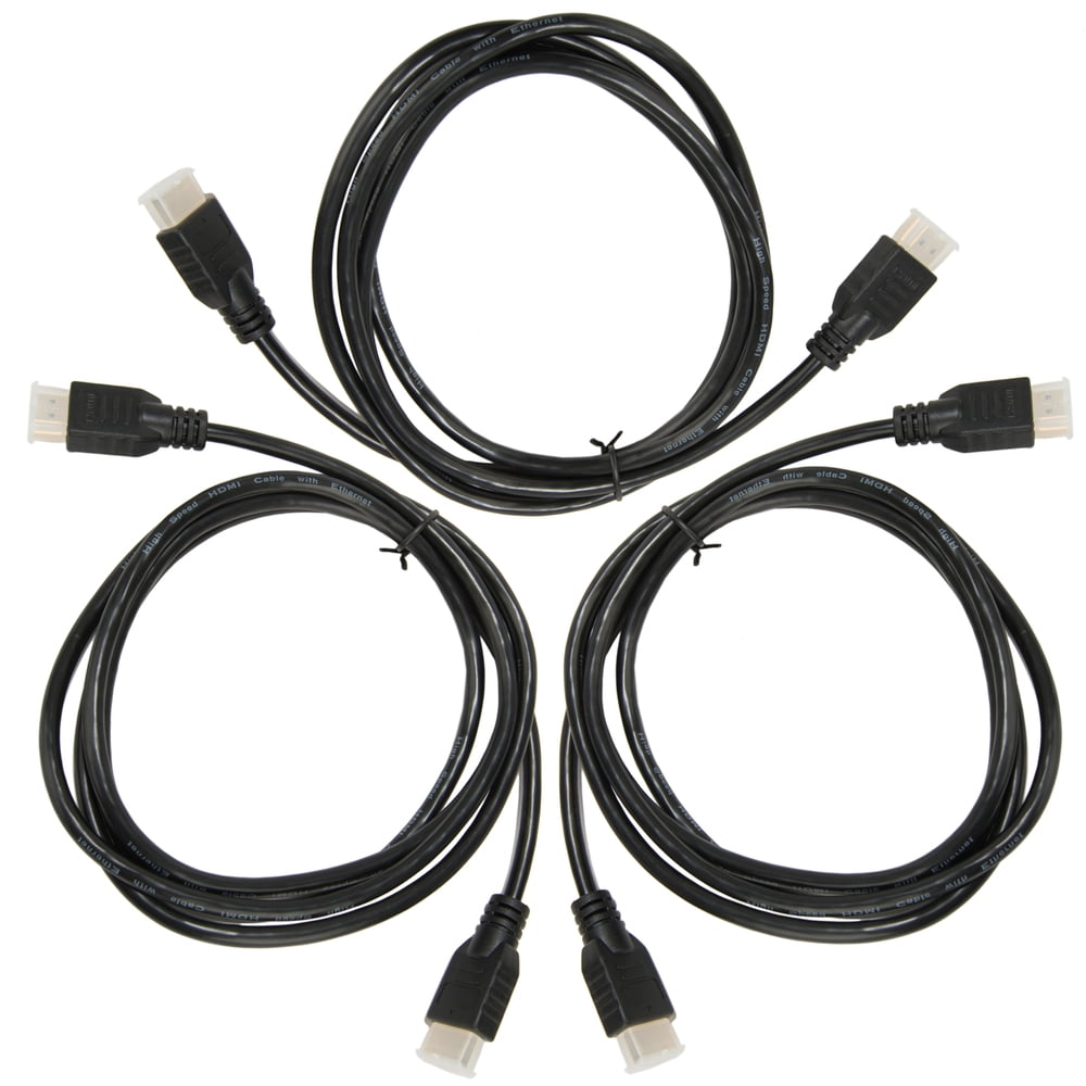 SUMACLIFE HDMI High Speed Male to Male 6 Feet Connector with Ethernet supports 1080p, 3D, 4k Ultra HD and HD Audio [For TVs, Computers, Gaming Consoles, etc.] (2 Pack, 3 Cables per pack)