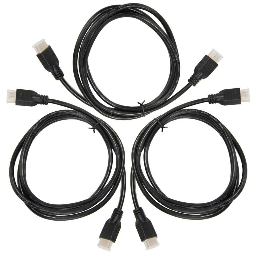 SUMACLIFE HDMI High Speed Male to Male 6 Feet Connector with Ethernet supports 1080p, 3D, 4k Ultra HD and HD Audio [For TVs, Computers, Gaming Consoles, etc.] (6 Pack, 3 Cables per pack)