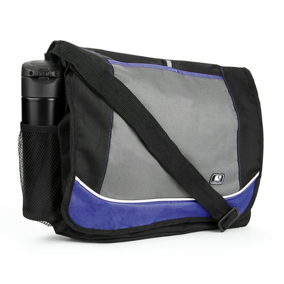 SumacLife Unisex Multipurpose Nylon 17'' Messenger Laptop Bag, Royal Blue