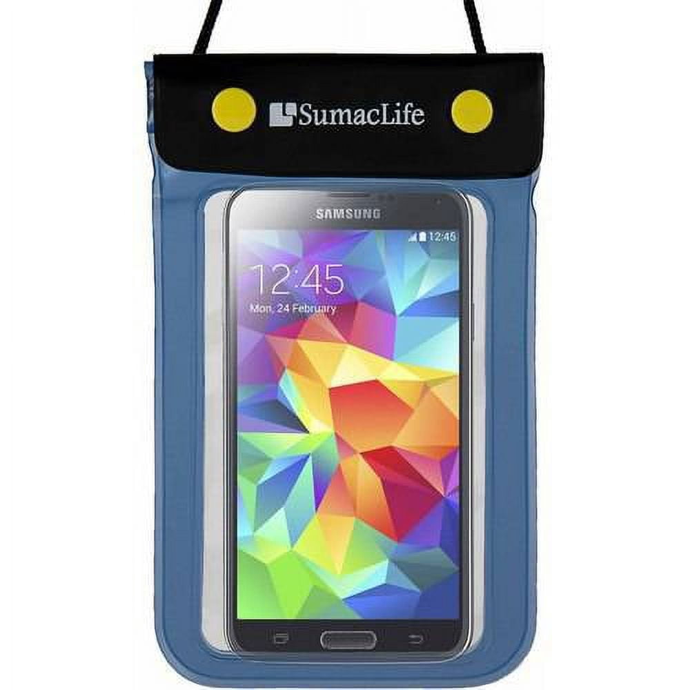 SUMACLIFE Waterproof Triple Zip Clear Case Carrying Bag (with Lanyard) for Smartphones up to 6in x 3.5in
