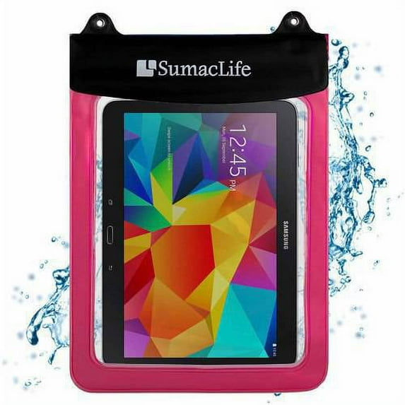 SUMACLIFE Waterproof Triple Zip Clear Case Carrying Bag (with Lanyard) for Tablets up to 12in x 9.25in