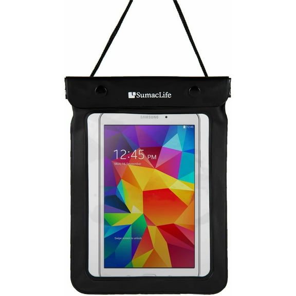 SUMACLIFE Waterproof Triple Zip Clear Case Carrying Bag (with Lanyard) for Tablets up to 8.5in x 6in
