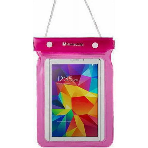 SUMACLIFE Waterproof Triple Zip Clear Case Carrying Bag (with Lanyard) for Tablets up to 8.5in x 6in