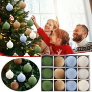 SUMDUINO 12 Pcs Velvet Christmas Balls Bulk Flocked Christmas Tree Ball Velvet Christmas Ornaments Plastic Balls Xmas Decorative Hanging Ornaments Christmas Tree Decoration