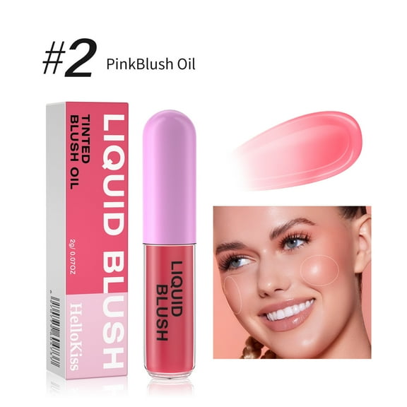 SUMDUINO 2ml Non-fading Rouge Liquid Blush, Rosy And Brightening, Natural Color-changing Liquid Blush Oil，Natural Blusher for Cheeks
